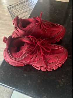 Red balenciaga track runners