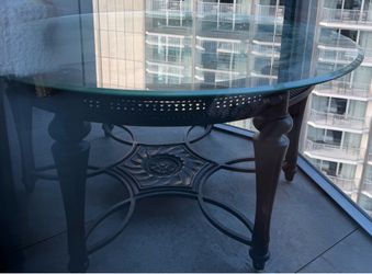 Round Glass Top Dining Table