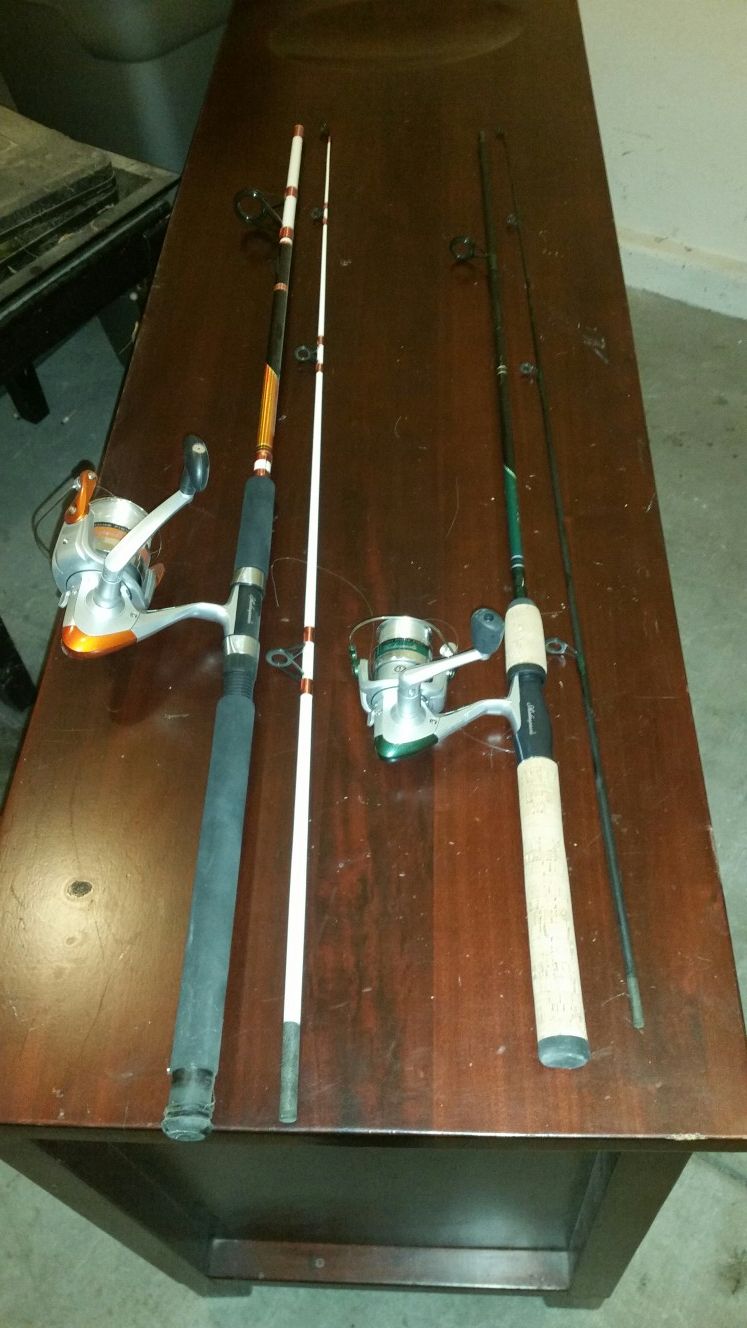 Shakespere Catfish and Shakespere Trout fishing rods.