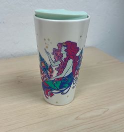 Coffee Cup - Very Nice & In Good Condition 12 Oz. Starbucks Ceramic Container with Lid. ONLY: $10 !!