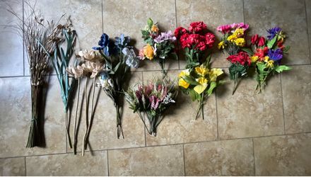 Huge Faux Flower Stem Lot – Bouquets, Greenery & Decor