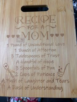 Recipe for mom cutting board