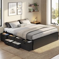 Queen Bed Frame with Storage