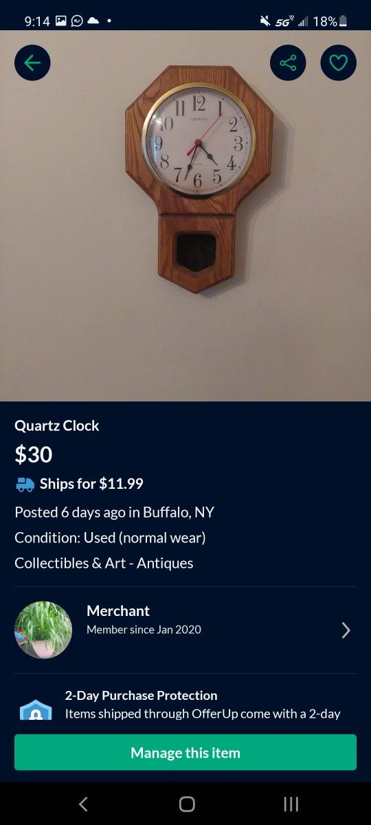 Vintage Quartz Clock