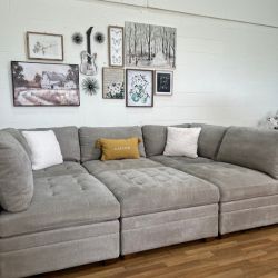 Tisdale 6pc Modular Sectional Couch w/Storage Ottoman | Free Delivery! 🚛