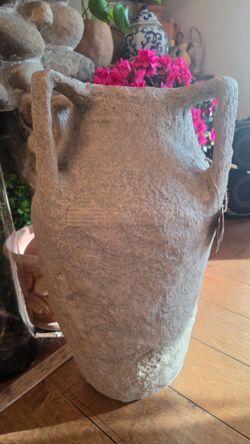 Rustic Terra Cotta Amphora Vase with Handles