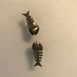 VINTAGE STERLING SILVER FISH CUFFLINKS