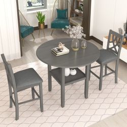 3 Piece Height Dining Table Set 