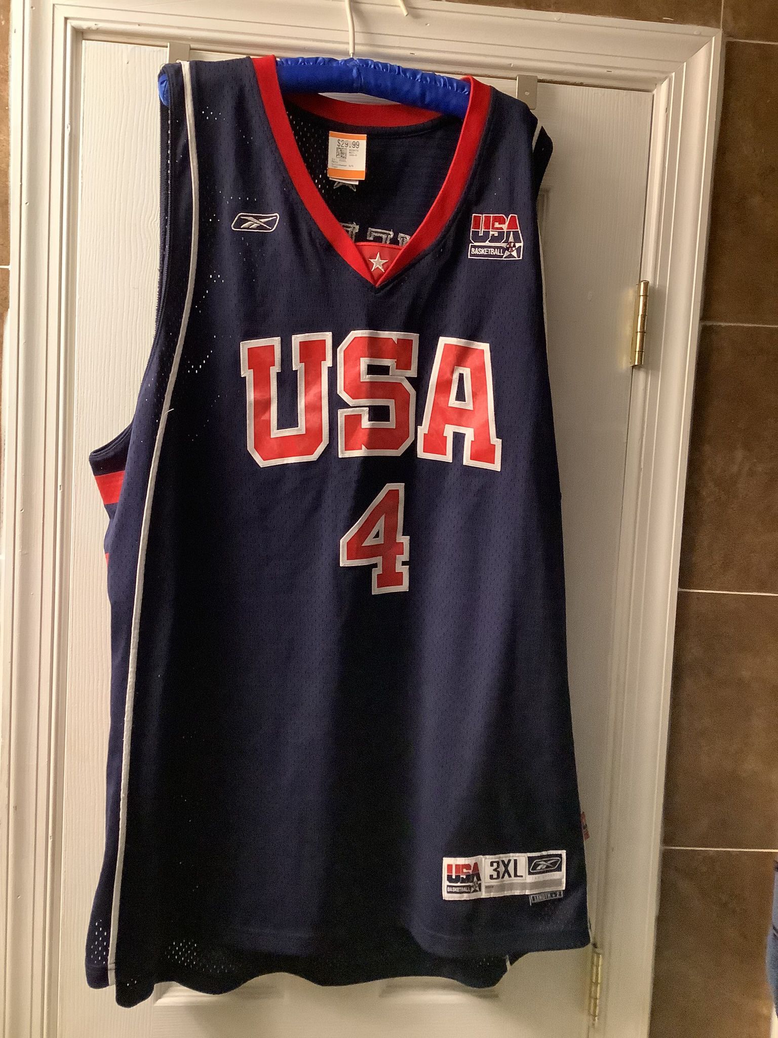Reebok #4 Iverson USA Basketball Jersey Size 3XL
