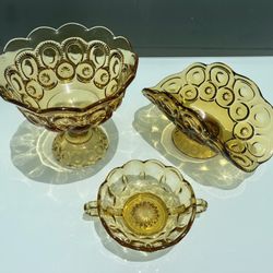 Antique Glassware Set, Amber 