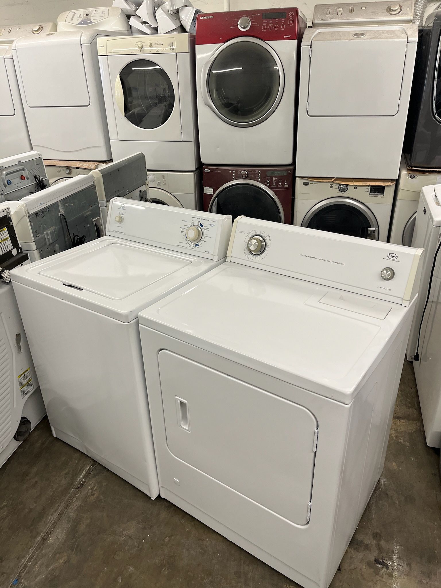 Used Roper Washer and Gas Dryer Top Load