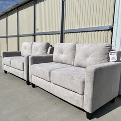 2 Band New Taupe/Light Beige Loveseats 