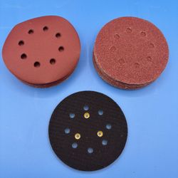 70 pc 5 inch Sanding Disc 40 Grit Hook and Loop 8-Hole Orbital Sander Paper Pad