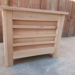 Slat Flower Tree Box Planter Horizontal Cedar Wood Natural 