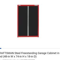 Craftsman Steel Red Cabinet (48-in W x 74-in H x 18-in D)