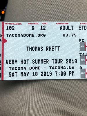 Tacoma Dome Thomas Rhett Seating Chart