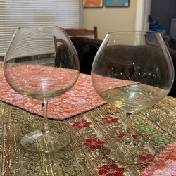 Set Of 2 Cognac Brandy Glasses Snifters  