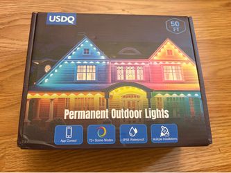 50FT Permanent Outdoor Smart LED Lights RGBWW App Control IP67 Waterproof