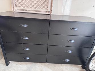 Black 8-Drawer Double Dresser