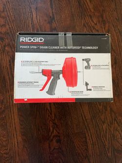 RIDGID Power Spin+ 57043 25ft Drain Snake Auger Auto Feed Pipe Cleaner