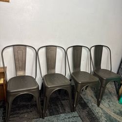 Dining Chairs Set Of 4 Metal Industrial Style Chair Set