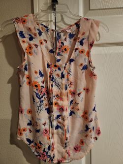 Womens floral Sheer sleeveless blouse