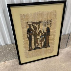 Ancient Egyptian mosque art on paper frame in a 25 “ x 32” frame .. $30