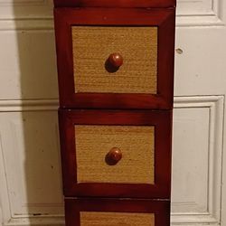 Vintage style wood wooden 5 drawers 39 in by 9 in by 9 in