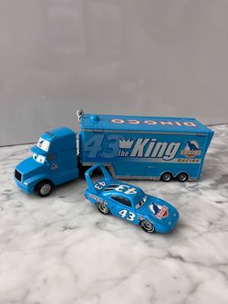 Disney Pixar Cars Dinoco The King #43 Car w/ Dinoco Transport Truck & Trailer