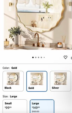 Wavy Edged Round Mirror
