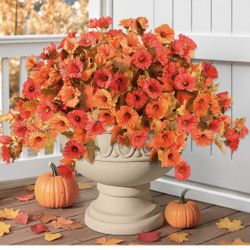 Brand new Artificial Fall Flowers for Outdoors Realistic Fake Petunias Faux Autumn Flowers Fake Fall Floral UV Resistant 