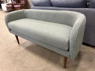 NEW! JOYBIRD Elsie Bench in Bubbly Cucumber with Mocha Tapered Legs