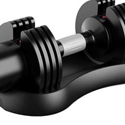 Adjustable Dumbbell, 25lbs Single Dumbbell Set with Tray for Workout Strength Training Fitness, Adjustable Weight Dial Dumbbell with Ant