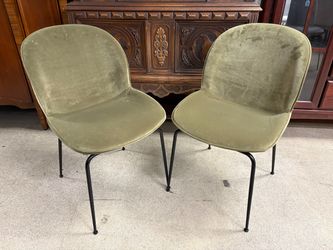 Moss Green Fabric Modern Side Chair (Set of 2)