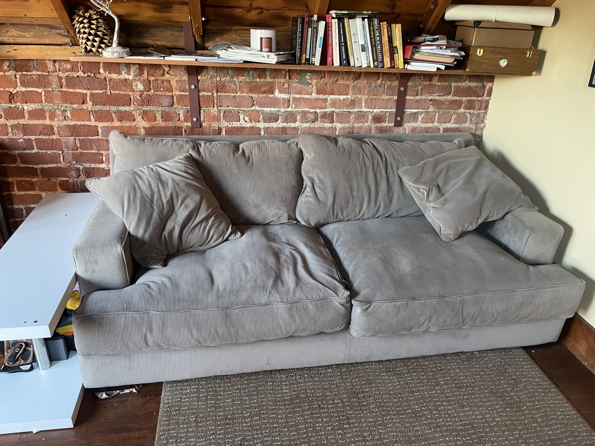 Beige suede couch