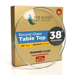 10mm Clear Round Tempered Glass Table Top 21"