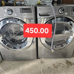 Lg Washer And Dryer Set Electric Lavadora Y Secadora 30-day Warranty 