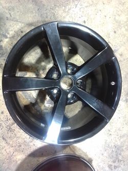 05-13 Chevy Corvette C5 Wheel Rim 19x10" Rear Black 5 Spoke 3634-S