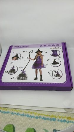 PEADUCK Kids Witch Costume for Girls, Halloween Costumes Dress Up Role Play Set