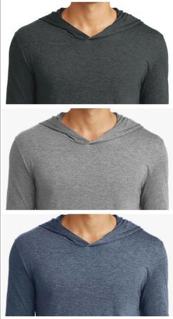 3 MEN'S HOODED SHIRTS SIZE MEDIUM SOFT COMFORTABLE TRI BLEND DISTRICT MADE