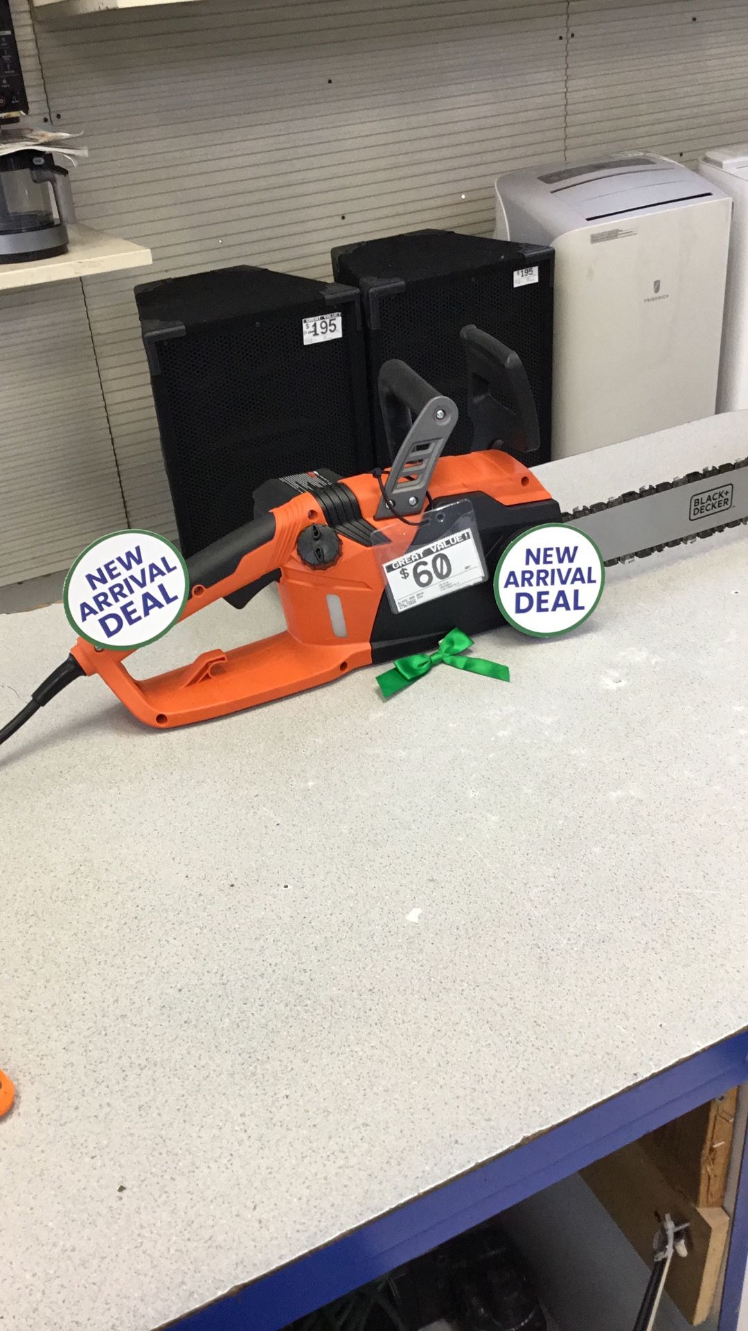 $60. Black + Decker Gas Chain Saw.