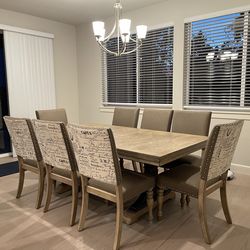 Dasher 8 - Person Extendable Double Pedestal Dining Set