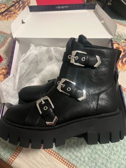 Wednesday Addams Black leather boots