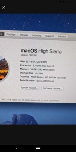 2011 27inch Mac 1tb