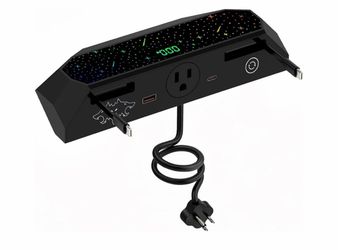 Cybertruck Multi-Ports USB Hub 2023+ Center Console Hidden Fast Charger with Retractable Cable Dual USB-C Ports Docking Station Accessories (for Cyber