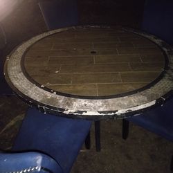 Table & 5 chairs( blue velvet )