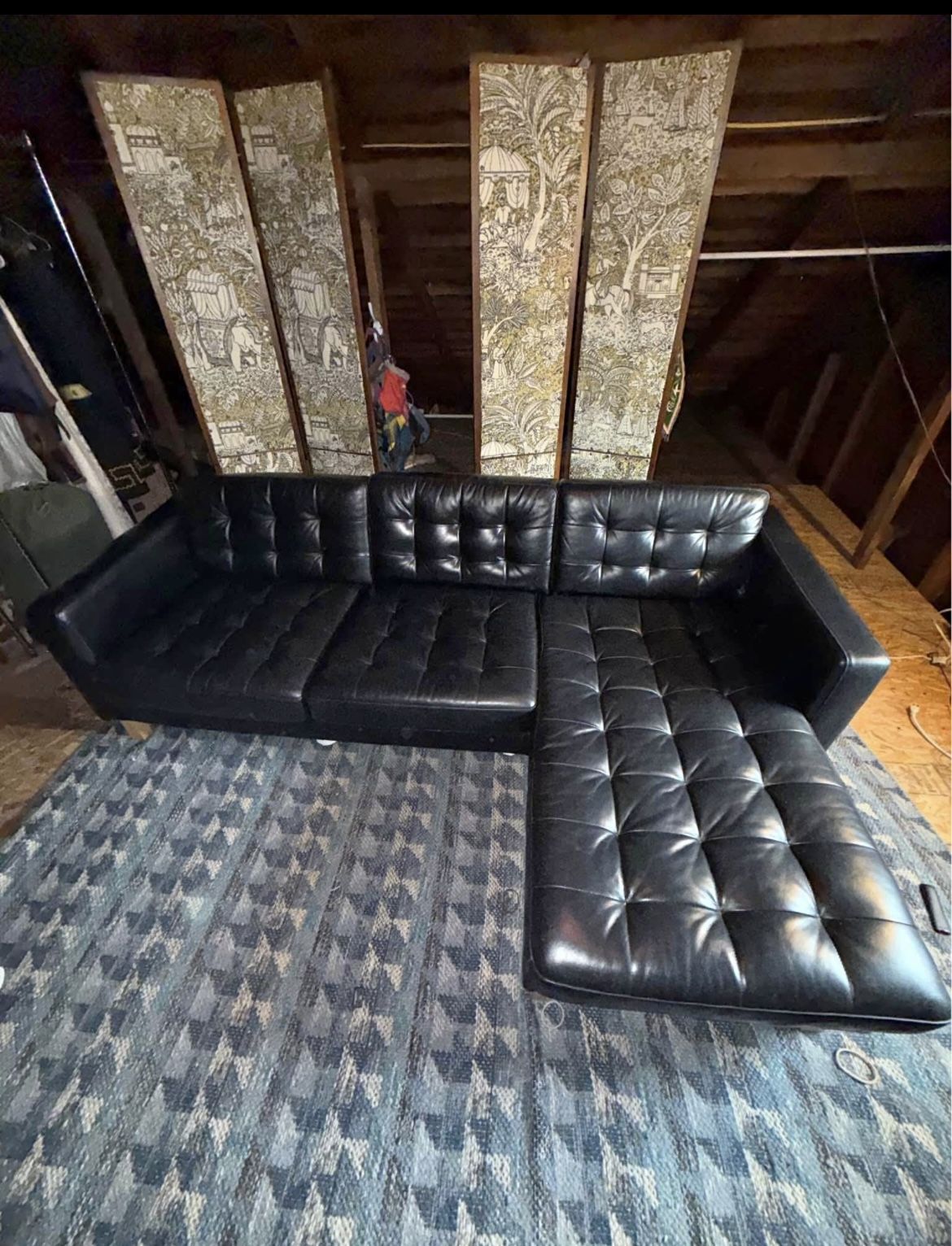 IKEA LEATHER SECTIONAL COUCH !