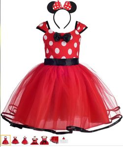 Baby Toddler Minie Mouse Costume Girl Polka Dots Fancy Dress Up Costume 18-24 Months