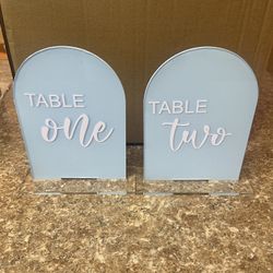 Blue Table Number Signs