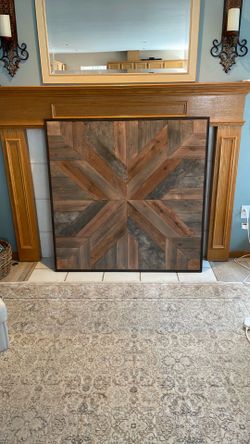 Rare pottery barn oversized plank quilt square wall art